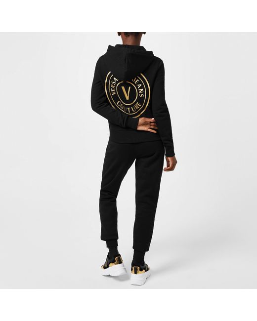 Versace Jeans Couture Black Round Logo Joggers