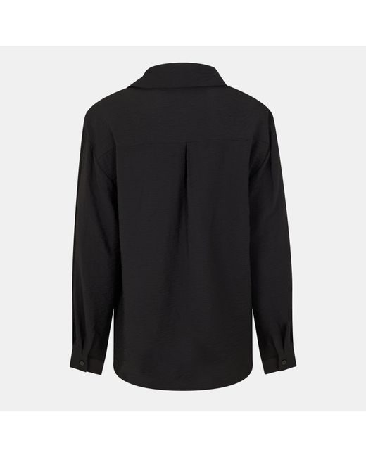 Vila Black Vdmra V-Neck Long-Sleeve Blouse