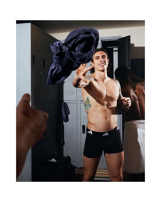 Adidas Black 3 Pack Boxers for men