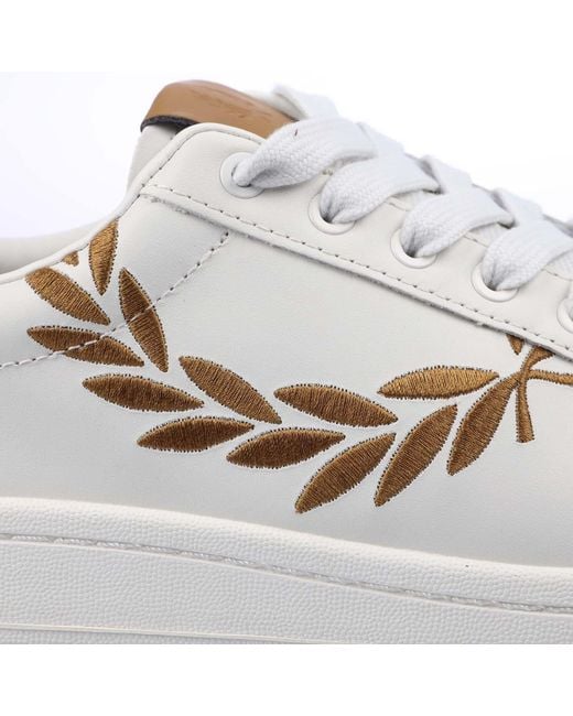 Fred Perry White B721 Leather Trainers for men