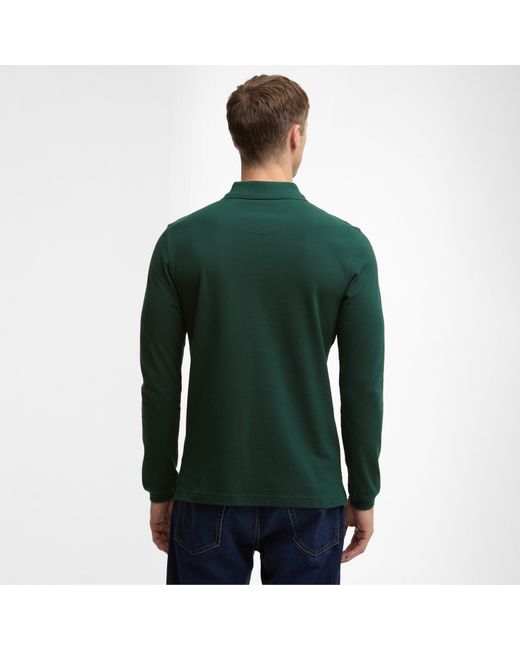 Barbour Green Essentials Long Sleeve Polo Shirt for men
