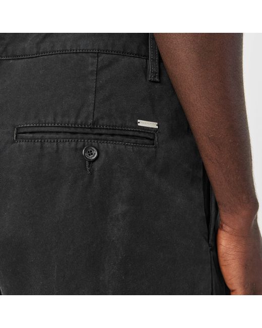 DSquared² Black One Pleat Cotton Straight Leg Trousers for men