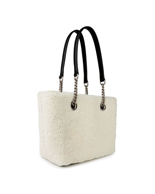 Balenciaga White Shearling Duty-Free Tote Bag