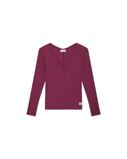 Calvin Klein Purple Ckj Cardigan