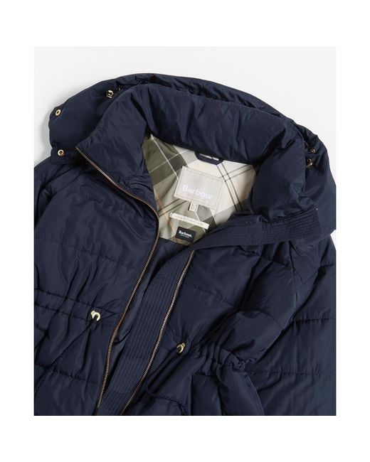 Barbour Blue Mannue Longline Quilted Jacket