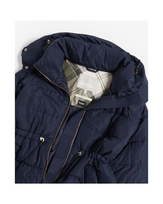 Barbour Blue Mannue Longline Quilted Jacket