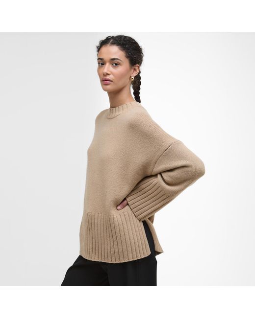Barbour Brown Sophia Crew Neck Jumper