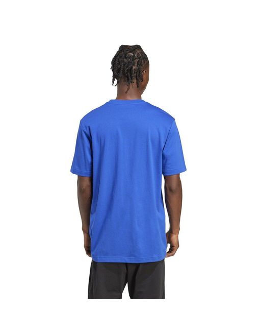 Adidas Blue Essentials Single Jersey Logo T-Shirt for men