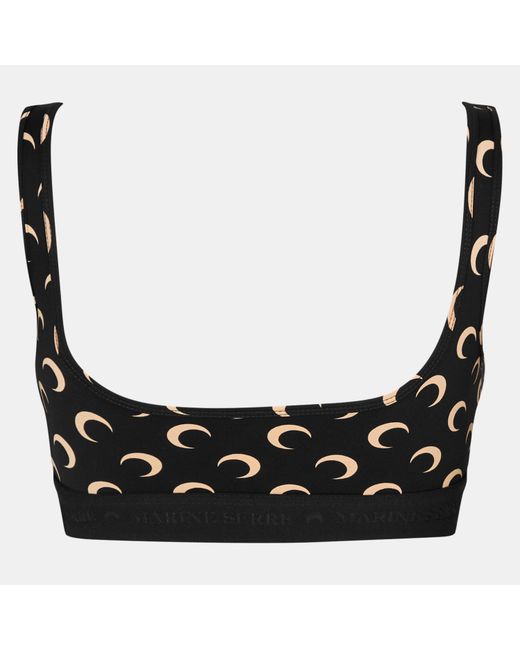 MARINE SERRE Black Jersey Bralettes