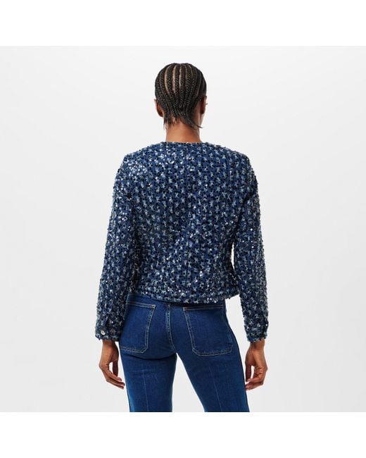 Karl Lagerfeld Blue Classic Denim Structured Fit Denim Jacket