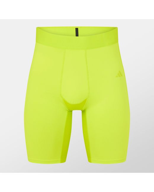 Adidas Yellow Techfit Aeroready Short Tights for men