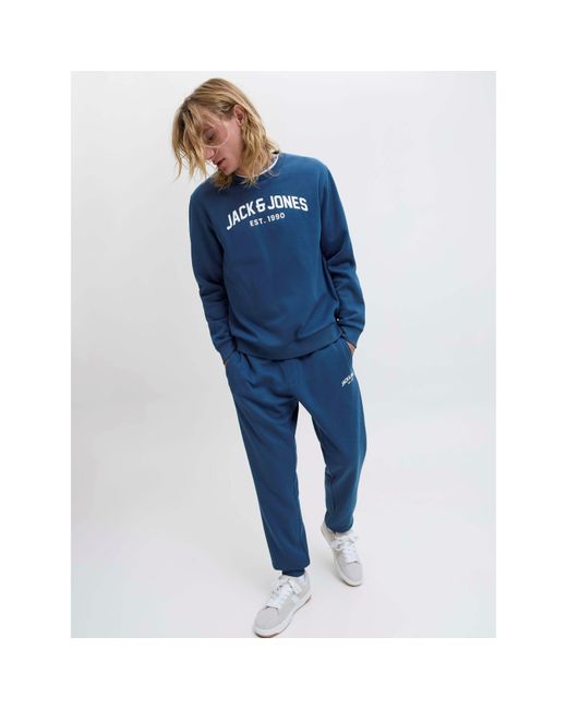 Jack & Jones Blue Arch Crew Sweat Tracksuit Co-Ord Set for men
