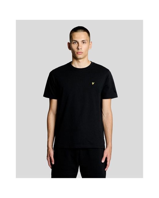 Lyle & Scott Black Cotton Crew Neck T-Shirt for men
