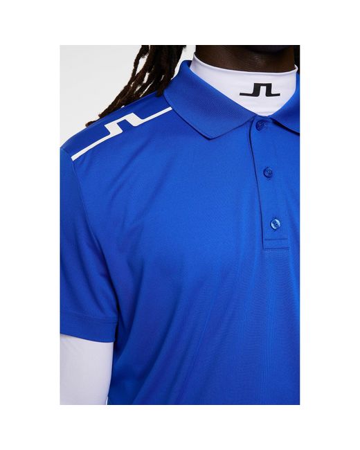 J.Lindeberg Blue Jlg Lionel Short-Sleeve Performance Polo Shirt for men