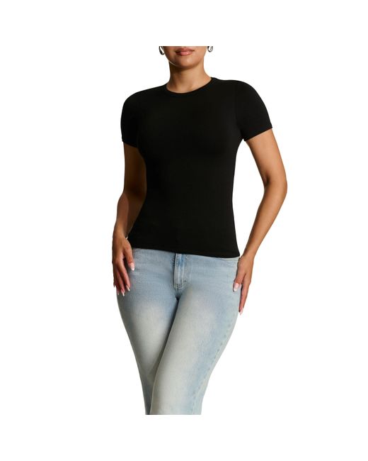 Naked Wardrobe Black Crewneck Top