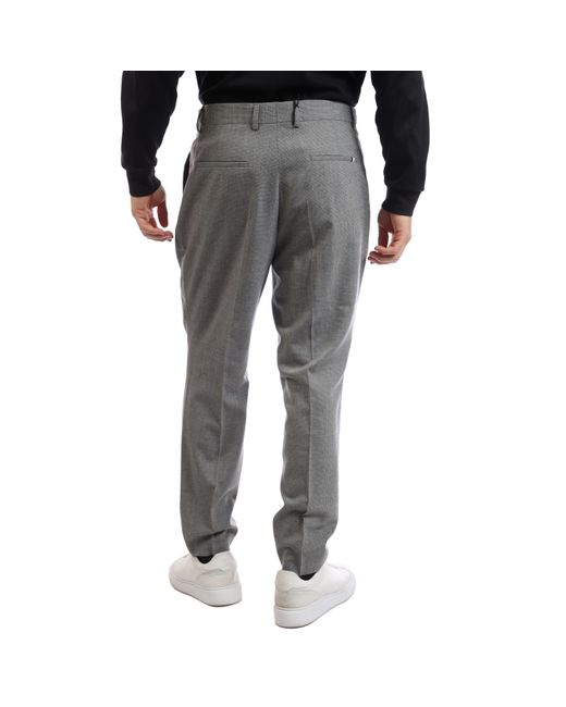 Boss Gray Perin Plts Double Breasted Straight Leg Trousers for men