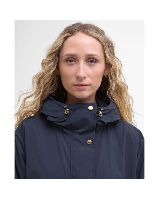 Barbour Blue Naboo Funnel Neck Long Sleeve Showerproof Rain Anorak