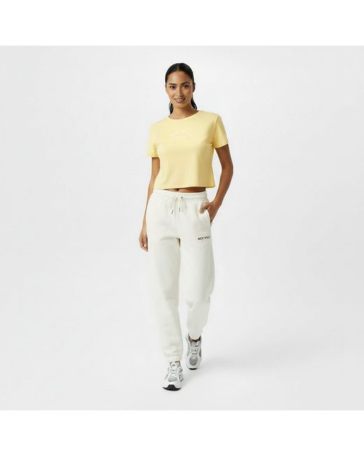 Jack Wills Yellow Cropped Baby Tee Ladies