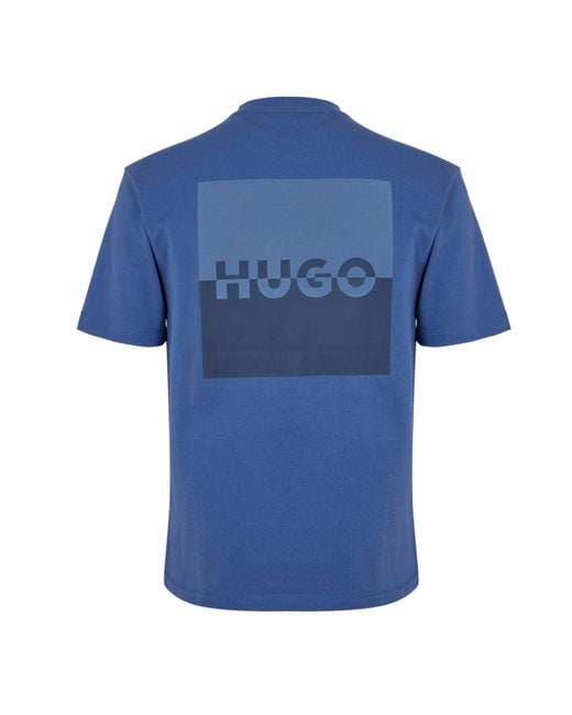 HUGO Blue Dusplito Short Sleeve Polo Shirt for men