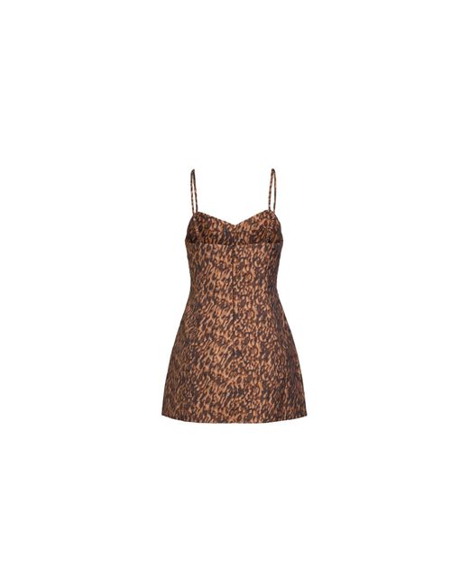 Bardot Brown Marcello Hourglass Animal Print Lyocell Mini Dress
