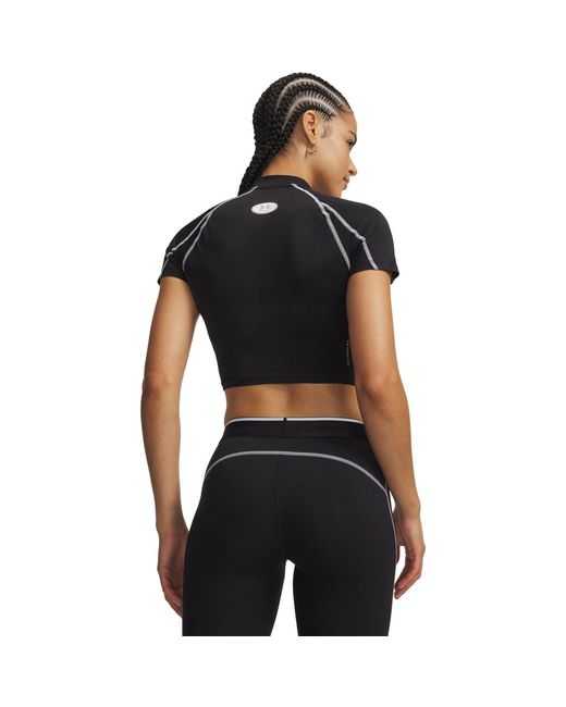 Under Armour Black Heatgear Elite Short Sleeve Performance Gym Top