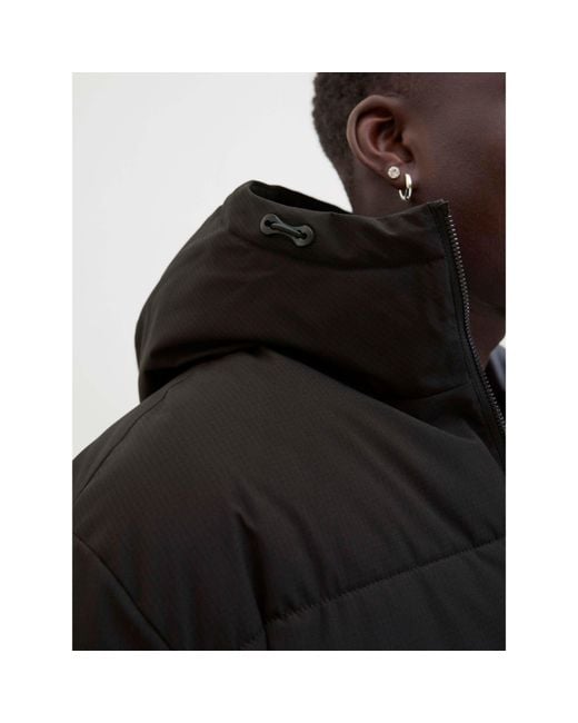 Jack & Jones Black Global Jacket Short Puffer Jacket Plus for men