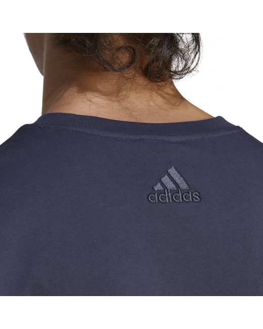 Adidas Blue Graphic Logo T-Shirt for men
