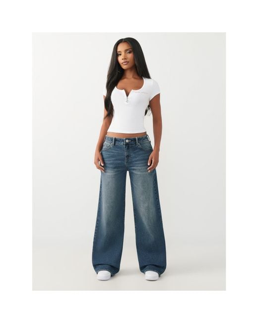 True Religion Blue Wide Leg Jeans