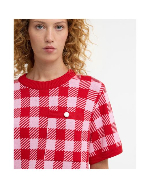 Barbour Red Knitted Top