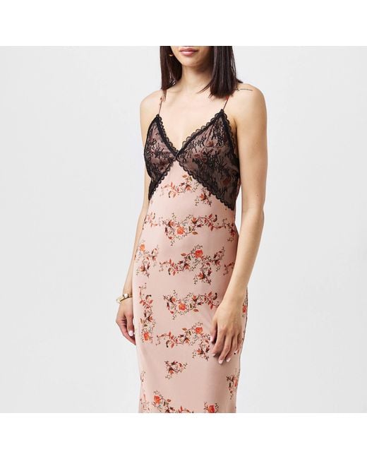 AllSaints Pink Immy Floral Slip Dress