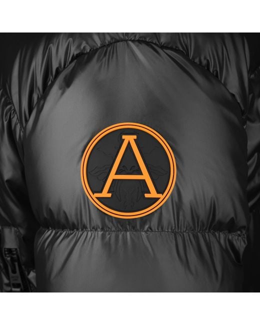 ARCTIC ARMY Black Yukon Cropped Hooded Funnel Neck Short Puffer Jacket