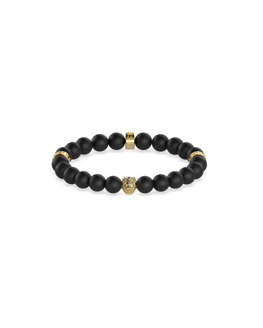 Guess Black Beads And Lion Bead Bracelets for men