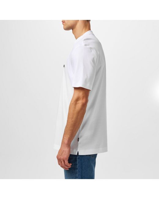 Boss White Taut Minimalist Design T-Shirt With Logo Detail for men