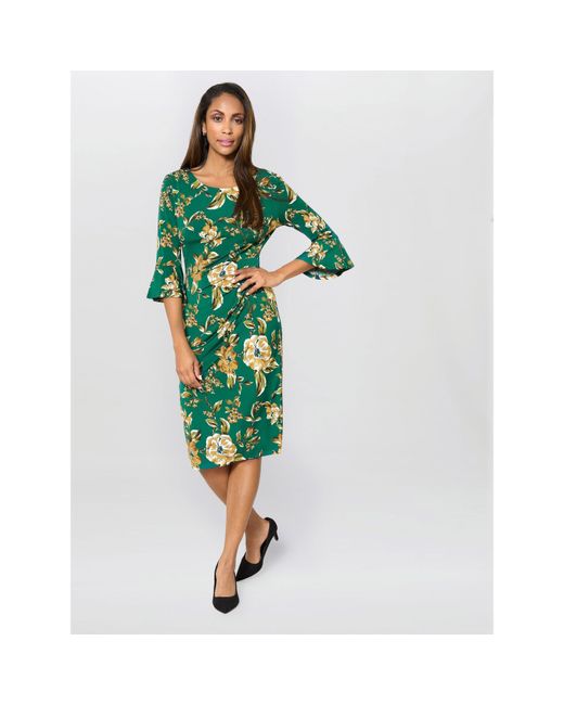 Gina Bacconi Green Yasmine Floral Dress