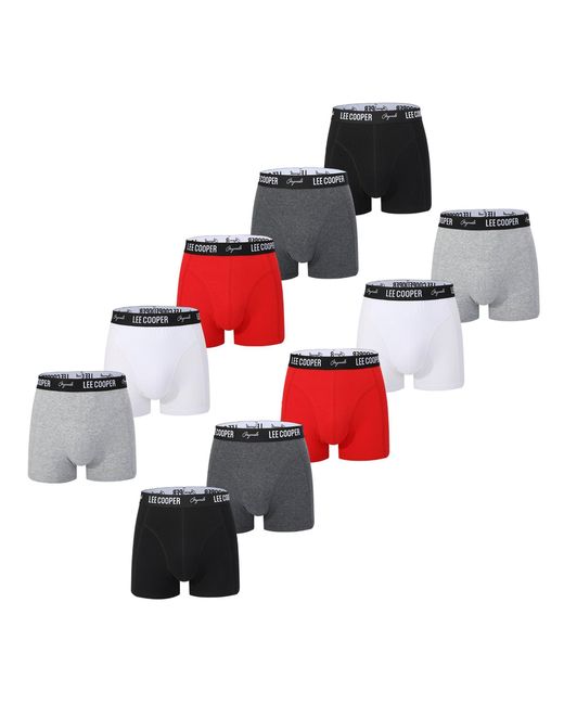 Lee Cooper Red Essential Boxer Trunk 10-Pack for men