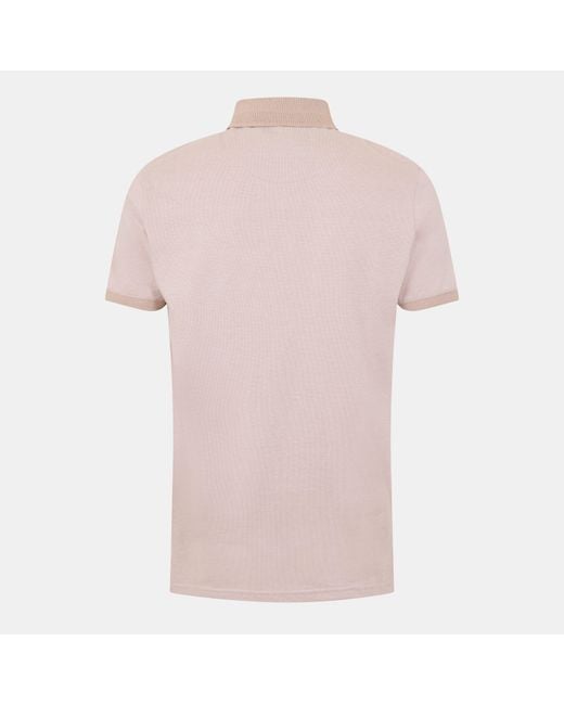 Threadbare Pink Short-Sleeve Polo Shirt for men