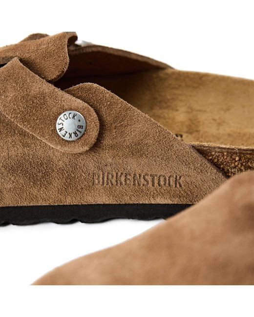 Birkenstock Brown Boston Suede Flat Sandals