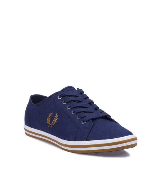 Fred Perry Blue Kingston Twill Trainers Size 6 for men
