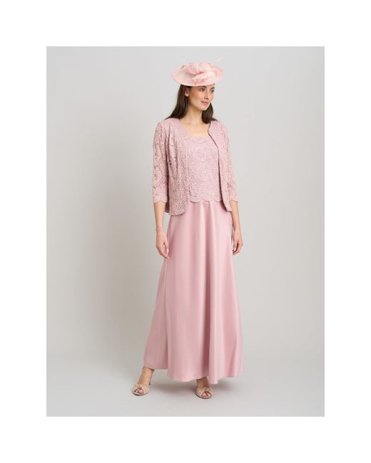 Gina Bacconi Pink Marilou Lace & Satin Dress & Jacket