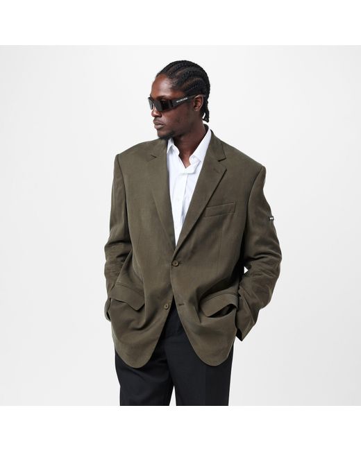 Balenciaga Green Structured Tailored Blazer for men
