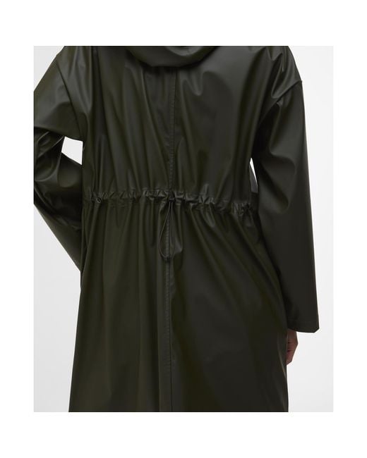 Barbour Green Atlas Hooded Long Sleeve Knee Length Rain Anorak