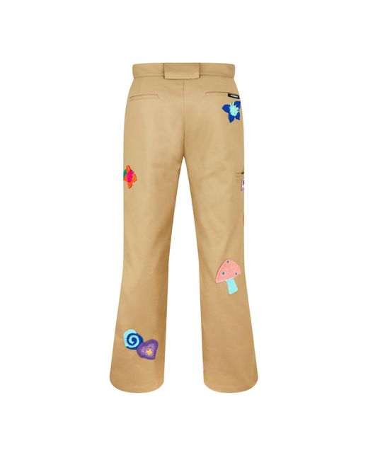 NAHMIAS Yellow Patch Work Relaxed Fit Straight Leg Trousers for men