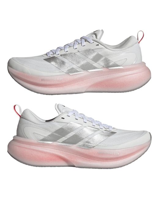 Adidas White Supernova Glide Running Shoes