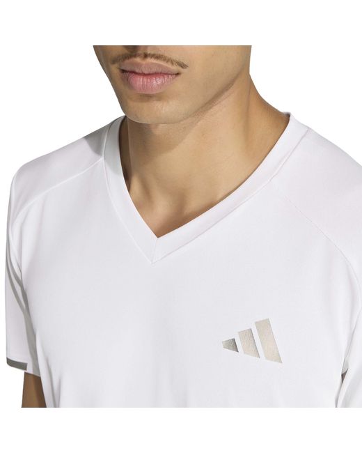 Adidas White Wim Short Sleeve Performance T-Shirt for men