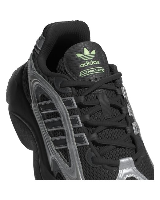 Adidas Originals Black Ozmillen Chunky Platform Low-Top Trainers