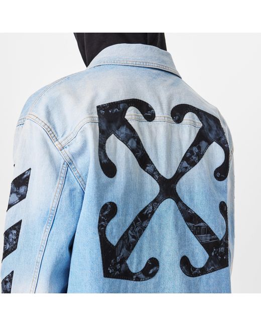 Off-White c/o Virgil Abloh Blue Long Sleeve Denim Shirt for men