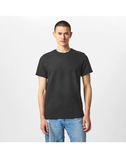 Firetrap Black Regular Fit Waffle T-Shirt for men
