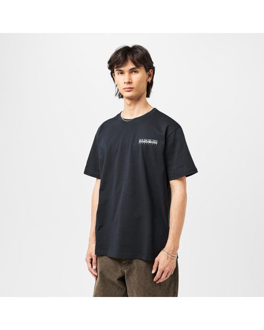 Napapijri Black Graphic T-Shirt for men