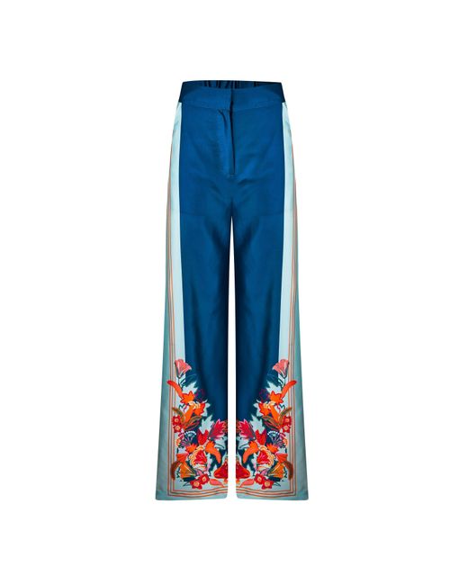 Biba Blue Border Print Trouser