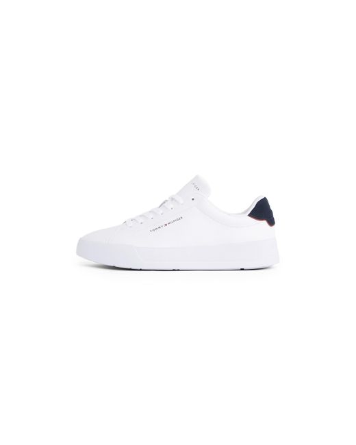 Tommy Hilfiger White Court Leather Low Top Trainers for men